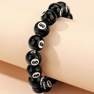 NEW Magical 8 Ball Charm Beads Black & White Bracelet Men’s BOUTIQUE 1 available
